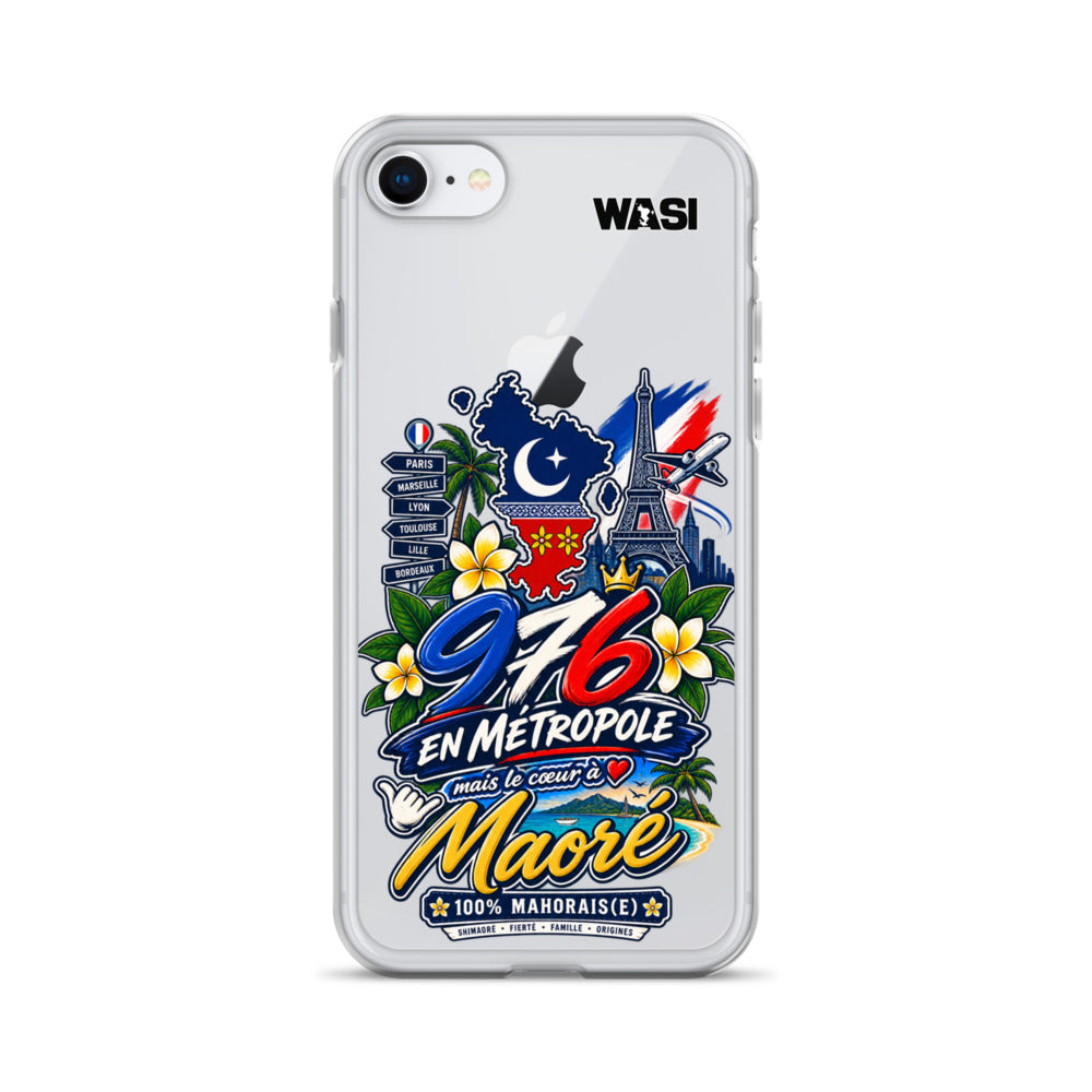Protection premium, design mahorais unique.Coque iPhone 976 en Metropole avec inscription coeur a Maore pour la diaspora mahoraise
