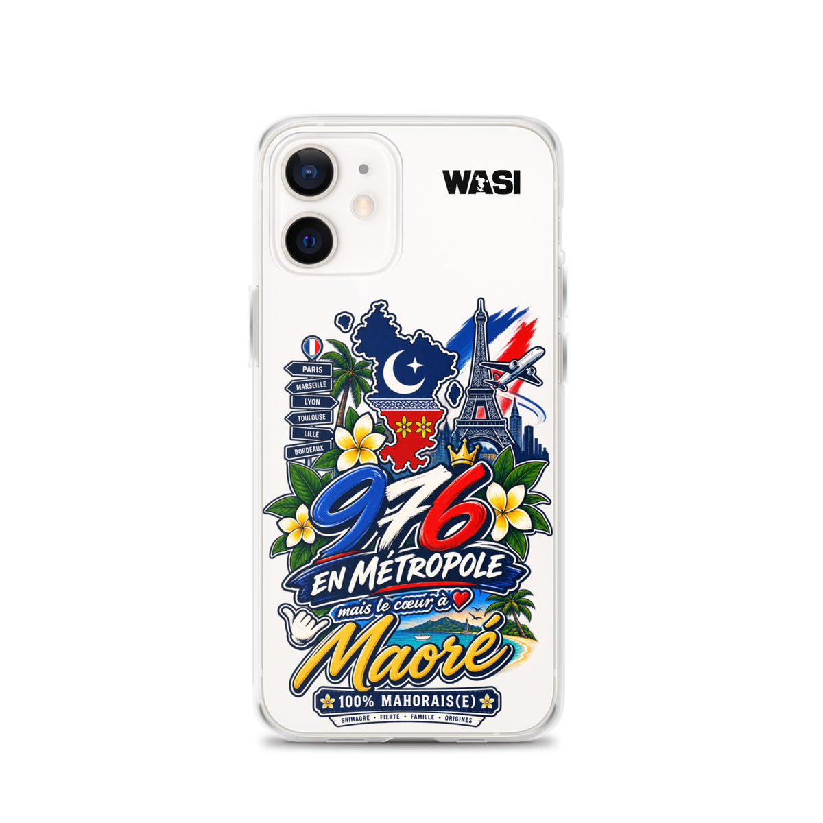 Coque iPhone Mayotte, coque 976 en Métropole, coeur a Maore, coque mahoraise, accessoire 976.