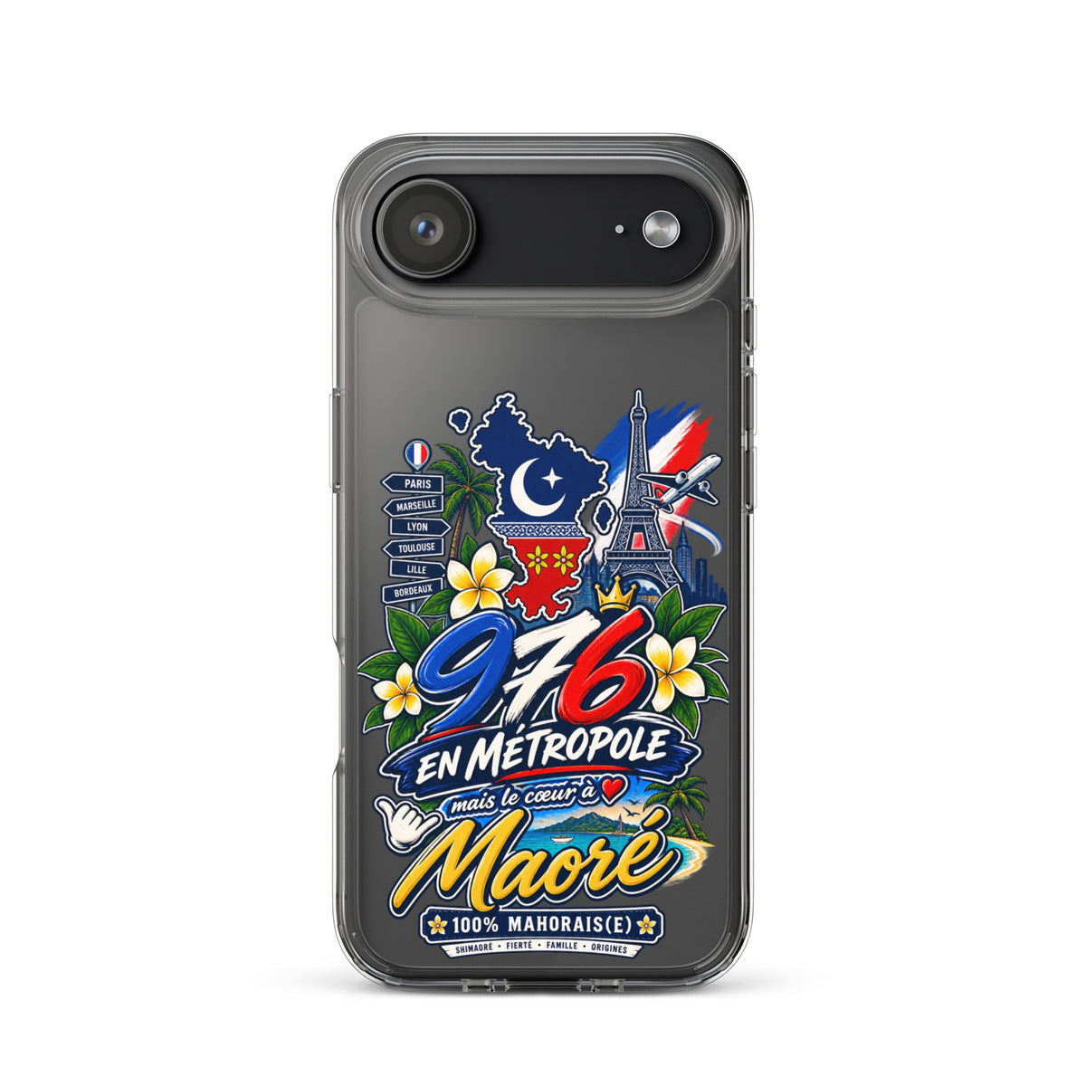Coque iPhone 976 en Métropole – Mayotte Cœur à Maoré. coque mahoraise, accessoire 976.