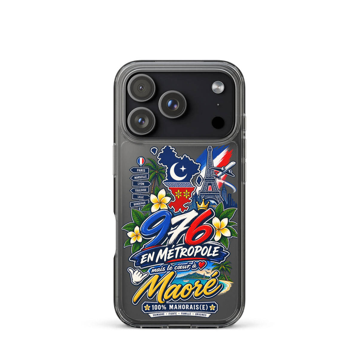 Coque iPhone 976 en Métropole – Mayotte Cœur à Maoré. coque mahoraise, accessoire 976.