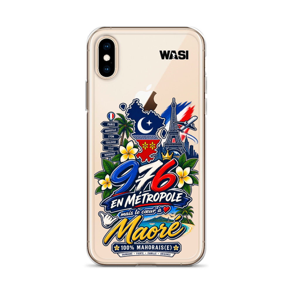 Coque iPhone 976 en Métropole – Mayotte Cœur à Maoré. coque mahoraise, accessoire 976.